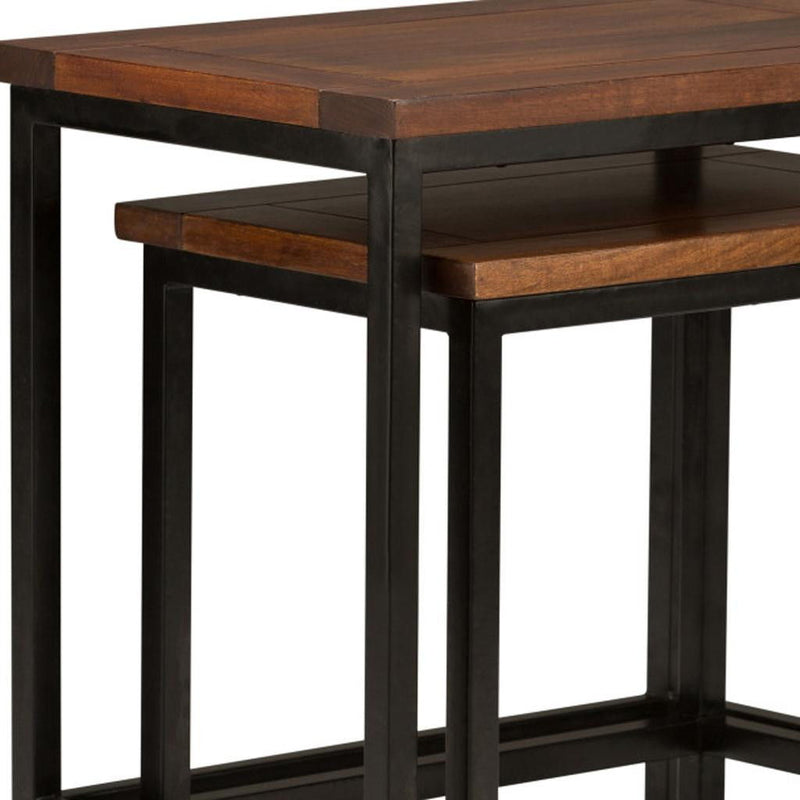 Metal End Table - Brown