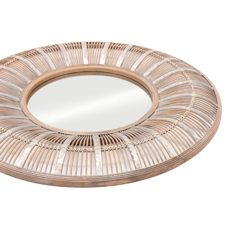 32" Round Accent Mirror - Brown
