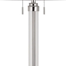 Load image into Gallery viewer, Two Light Traditional Shaped Floor Lamp With White Rectangular Shade - Chrome
