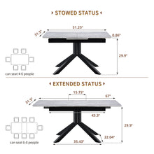 Load image into Gallery viewer, Rectangular Dining Table With Geometric Legs For Dining Room - Light Gray
