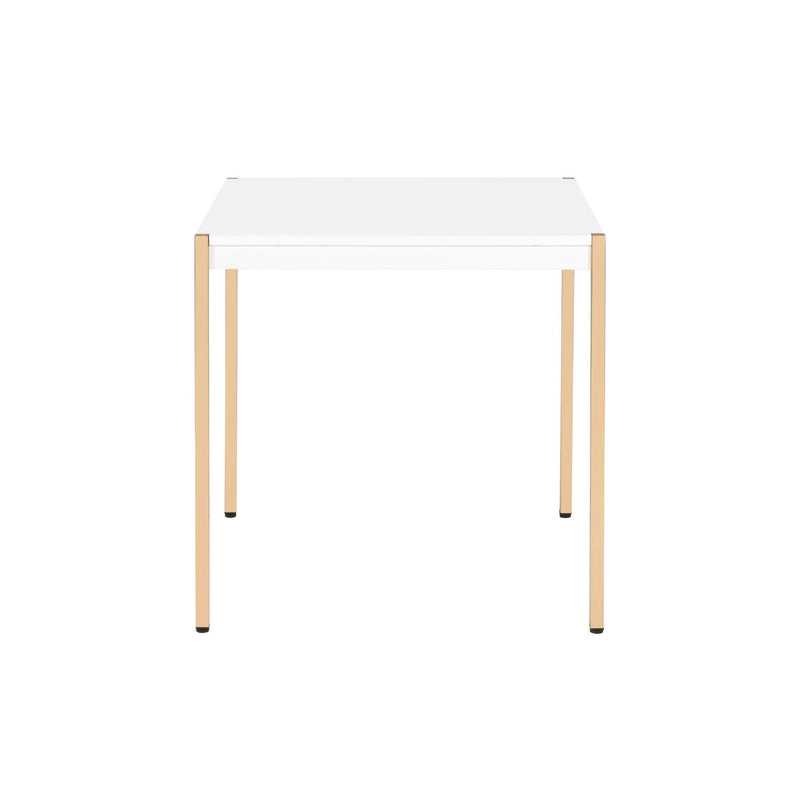 Manufactured Wood Square End Table - Gold And White