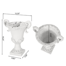 Load image into Gallery viewer, Roman Style Garden Urn Planter - Antique White
