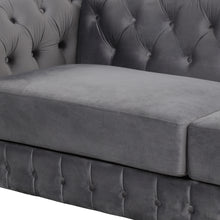 Load image into Gallery viewer, 64&quot; Velvet Upholstered Loveseat Sofa,Modern Loveseat Sofa with Thick Removable Seat Cushion,2-Person Loveseat Sofa Couch for Living Room,Bedroom,or Small Space,Gray
