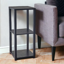 Load image into Gallery viewer, 28" Square End Table With Two Shelves - Black
