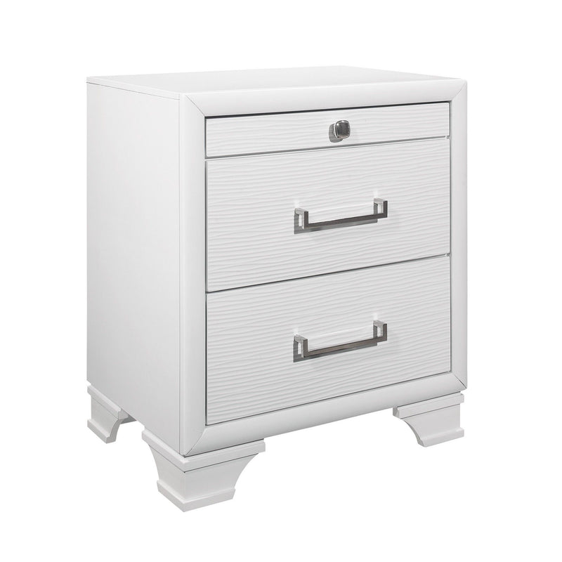 Nightstand With 3 Drawers - White