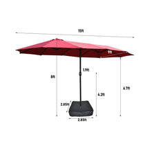 Load image into Gallery viewer, Double- Sided Outdoor Market Umbrella With Lights And Base
