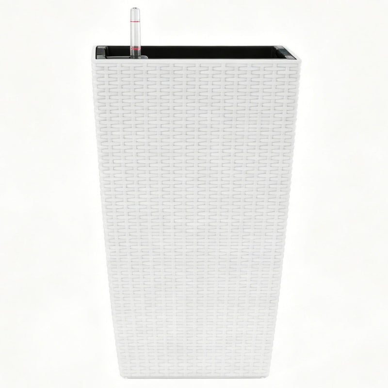 Square Large Planter With Automatic Watering System For Home And Garden (Set of 2) - White