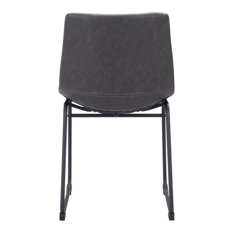 Upholstered Velvet Dining Side Chairs (Set of 2) - Charcoal / Black