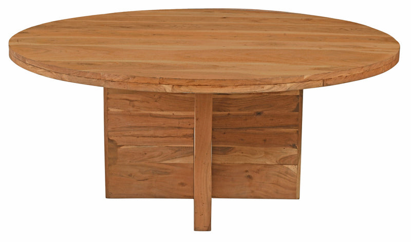 Solid Wood Pedestal Base Round Top Dining Table (488703) - Natural