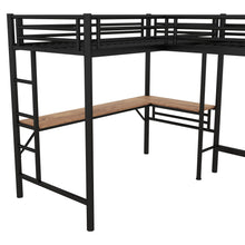 Load image into Gallery viewer, Twin Loft Bed With 2 Built In Desks, Mission Style - Black
