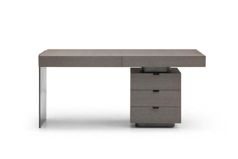 Stainless Computer Desk With Five Drawers - Gray