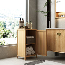 Load image into Gallery viewer, Bamboo Freestanding Storage Cabinet With Door And Shelf For Bathroom, Living Room, Kitchen - Natural / Natural Wood
