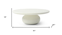 Load image into Gallery viewer, Glass Round Pedestal Coffee Table - Beige
