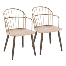 Load image into Gallery viewer, Riley - Farmhouse High Back Arm Chair (Set of 2) - Antique Copper / White Washed

