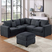 Load image into Gallery viewer, Modern Style L-Shaped Sectional Set With Ottoman
