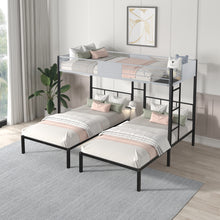 Load image into Gallery viewer, Triple Bunk Bed with Vent Board/ Sturdy Metal Frame/ Noise-Free Wood Slats/ Separatable into three beds/ No Box Spring Needed
