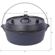 Load image into Gallery viewer, Pre-Seasoned Cast Dutch Oven With Skillet Lid And Pot Rack

