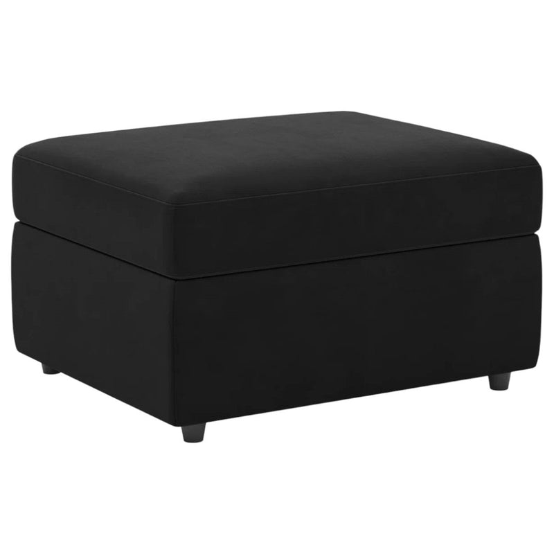Velvet Storage Ottoman (714335) - Black