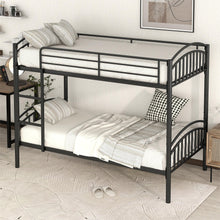 Load image into Gallery viewer, Twin Over Twin Metal Bunk Bed,Divided into Two Beds(Black){OLD SKU:MF280424AAB}
