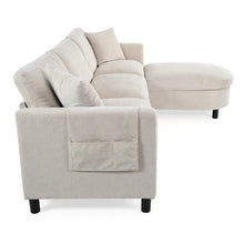 Load image into Gallery viewer, 107.87&#39;Sectional Sofa Couch With 1 Ottoman,Seat Cushion and Back Cushion Removable
