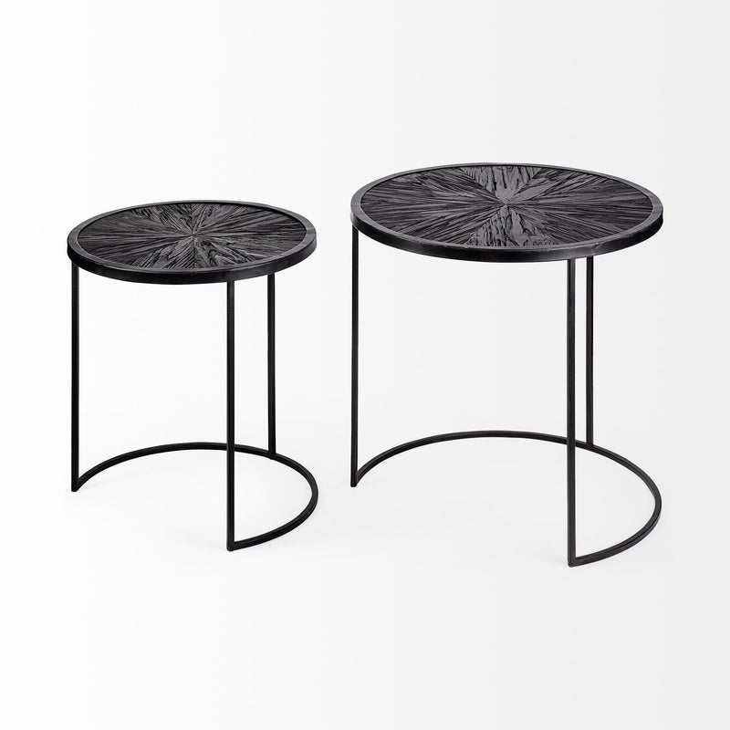 Round End Table (Set of 2) - Black