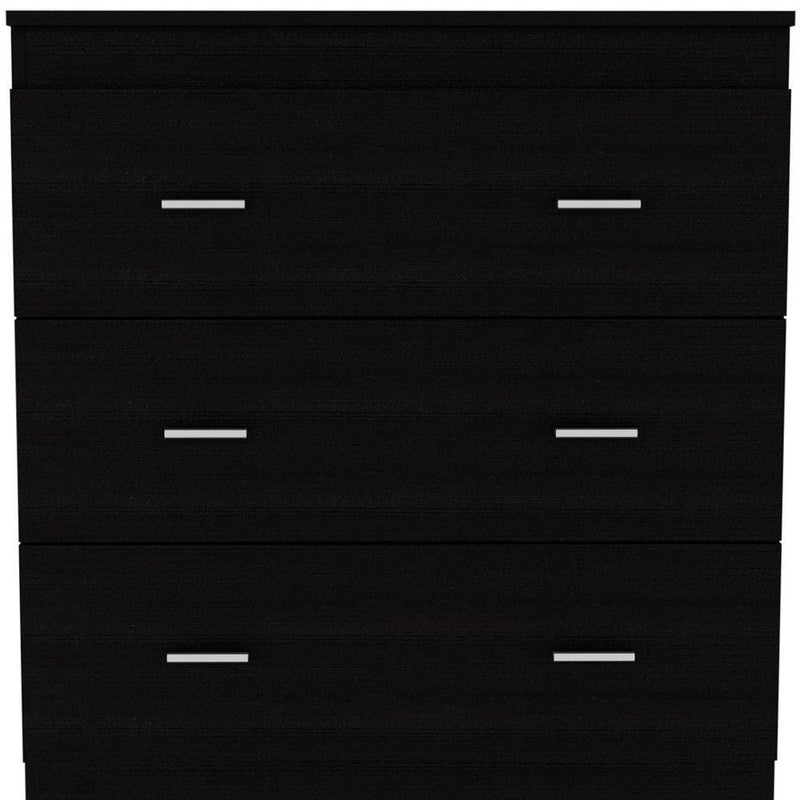 31.5" x 16.4" x 33.5" Three Drawer Dresser - Black