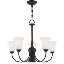 Load image into Gallery viewer, 21" Six Light Dimmable Chandelier With Shades - Black
