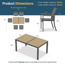 Load image into Gallery viewer, 5 Piece Gray Aluminum Patio Dining Set With Textilene Chairs For Outdoor Use
