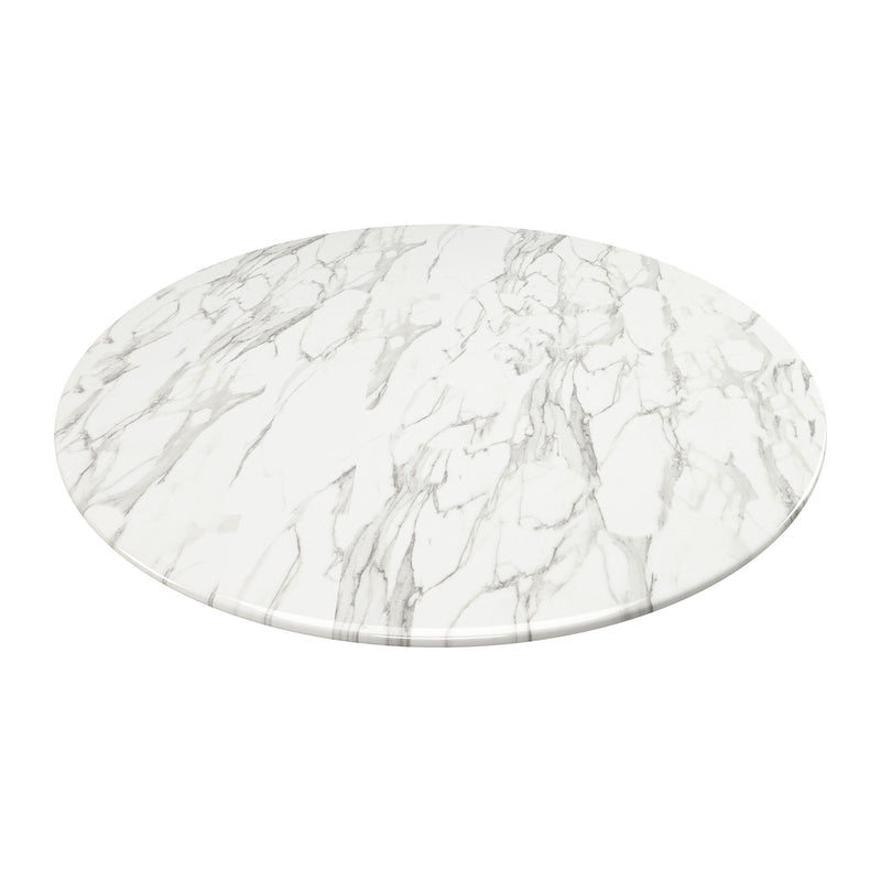 40" Marble And Metal Dining Table - Black