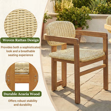 Load image into Gallery viewer, Outdoor Accent Armchairs For Patio (Set of 2) - Natural / Teak
