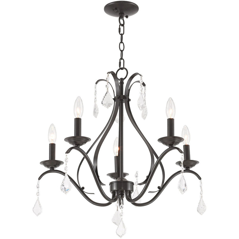 23" Five-Light Dimmable Chandelier With Shades - Bronze