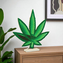 Load image into Gallery viewer, Leaf Tabletop Sign With LED - Green
