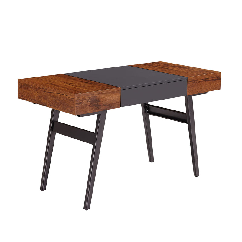 H-Shape Writing Desk - Gray / Mahogany