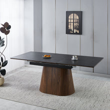 Load image into Gallery viewer, Extendable Dining Table With Cone Base - Brown / Black
