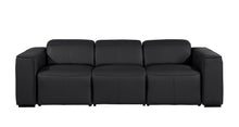 Load image into Gallery viewer, Top Grain Leather Reclining Metal USB Sofa (720386) - Black
