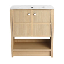 Load image into Gallery viewer, Modern Freestanding Bathroom Vanity With Ceramic Sink And Soft Closing Doors
