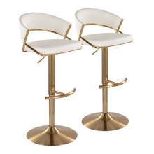 Load image into Gallery viewer, Jie - Contemporary Adjustable Barstool With Swivel With Rounded T Footrest (Set of 2)
