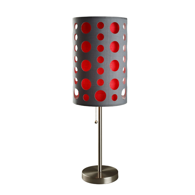 Mod Dot Novelty Table Lamp - Gray And Red