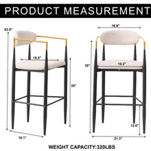 Load image into Gallery viewer, Upholstered Bar Stool With Ergonomic Design (Set of 2)

