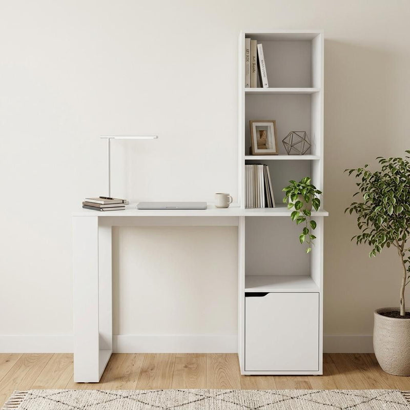 H-Shape Computer Desk - White