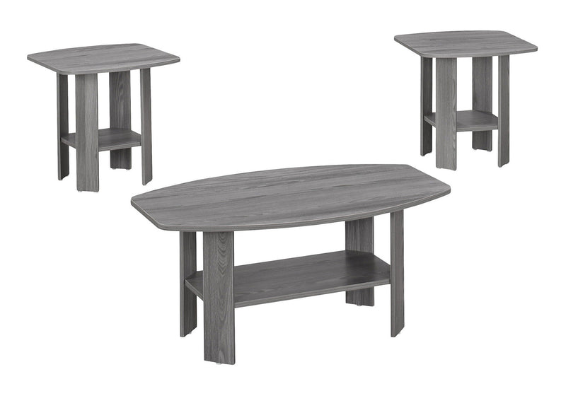 36" Coffee Table With Shelf (Set of 3) - Gray