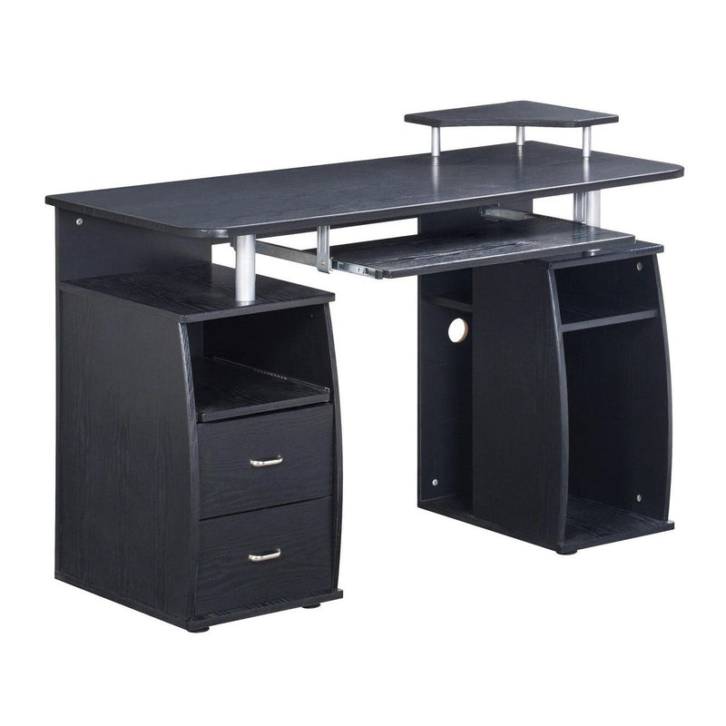 Pedestal Computer Desk With Two Drawers - Espresso