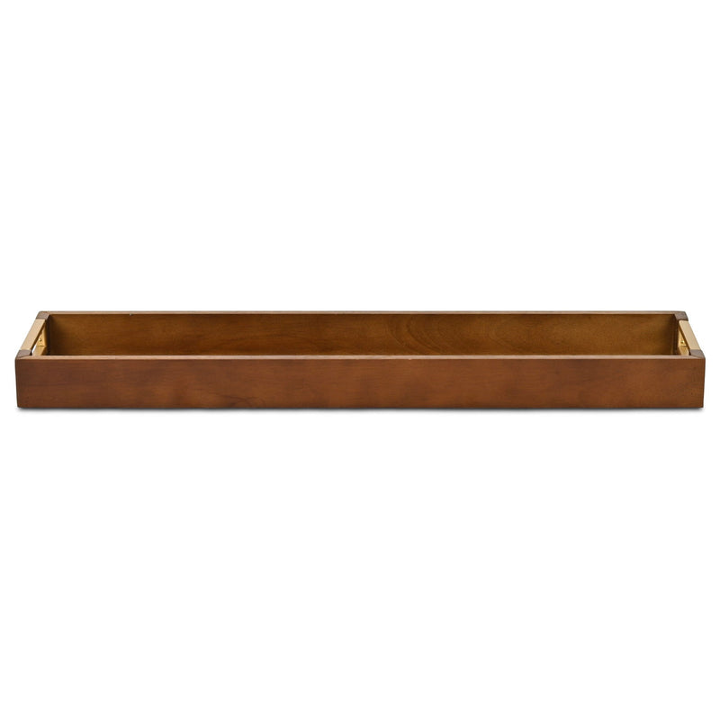 24" Solid Wood Handmade Vanity Tray With Handles - Brown