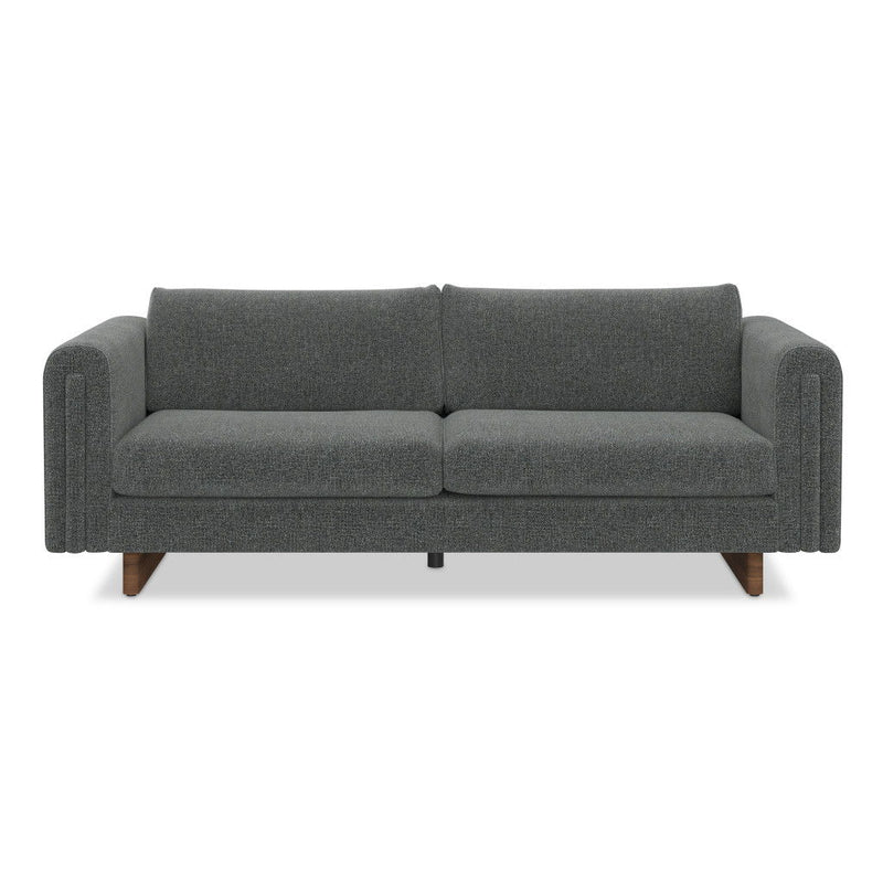 84" Fabric Sofa With Walnut Legs - Dark Gray