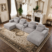 Load image into Gallery viewer, U-Shaped Sectional Sofa With Chaise Lounge And Cup Holders
