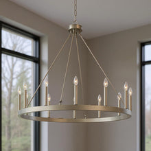 Load image into Gallery viewer, Candle Style Twelve Light Metal Dimmable Chandelier - Silver
