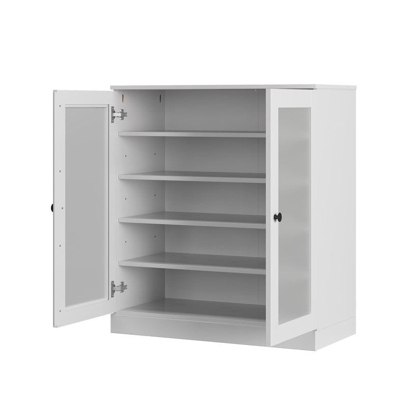 Twenty Pair Solid Woodshoe Storage Cabinet (752373) - White