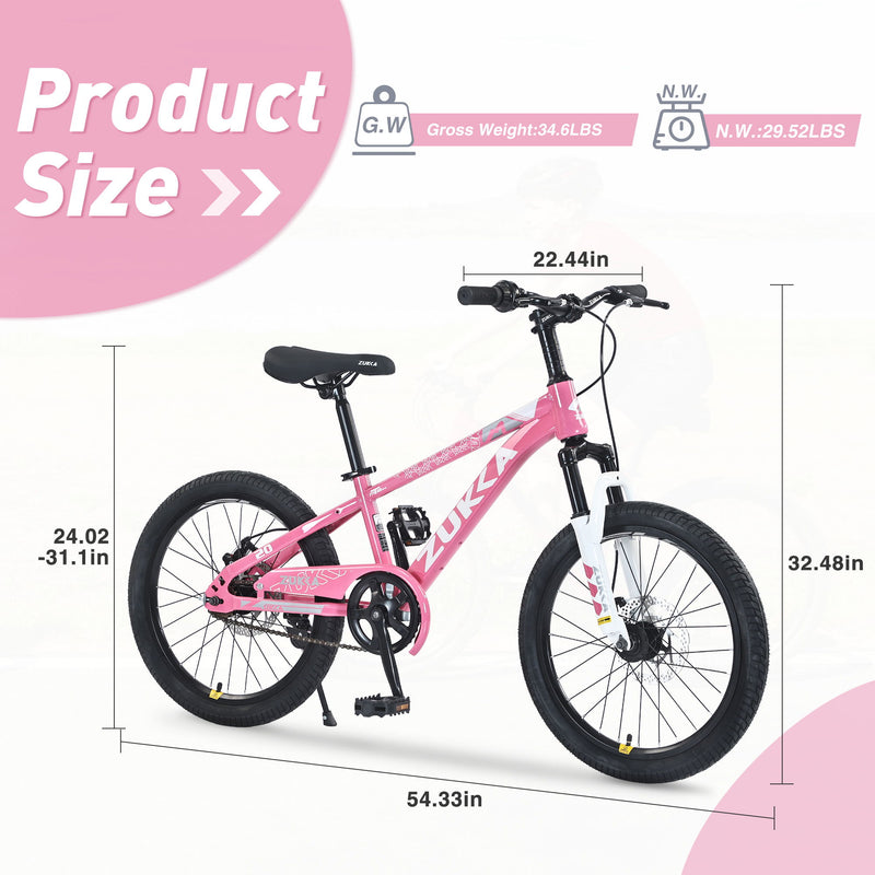 Zukka - 20" Mountain Bike With Adjustable Saddle And Suspension Fork