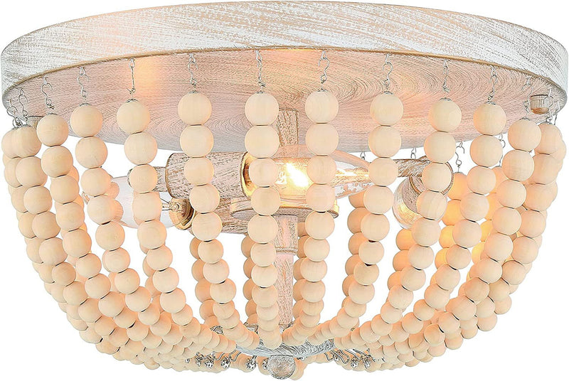 Unique Statement Three Light Metal Dimmable Flush Chandelier - Gold / White