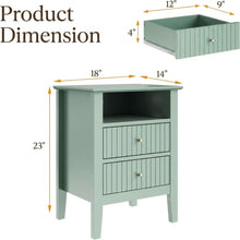 Load image into Gallery viewer, Fluted Nightstand With 2 Drawers
